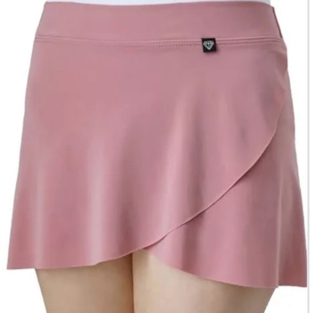 Girls XS Petal skirt - a pull-on faux wrap skirt.